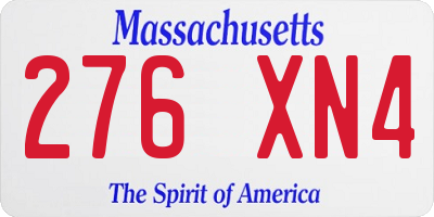 MA license plate 276XN4