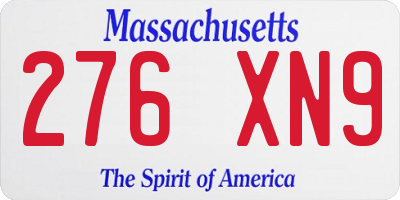 MA license plate 276XN9