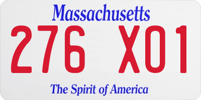 MA license plate 276XO1