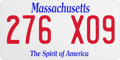 MA license plate 276XO9