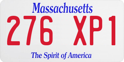MA license plate 276XP1