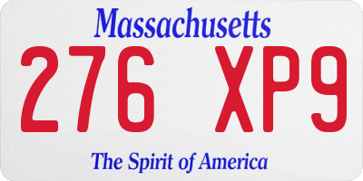 MA license plate 276XP9