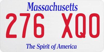MA license plate 276XQ0