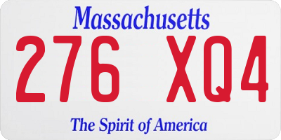 MA license plate 276XQ4