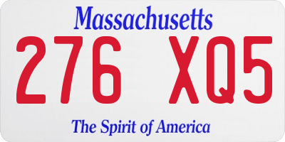 MA license plate 276XQ5