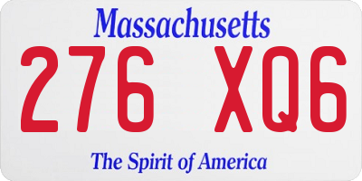 MA license plate 276XQ6