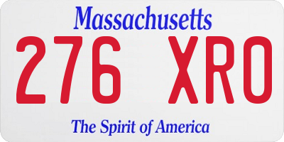 MA license plate 276XR0