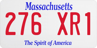 MA license plate 276XR1