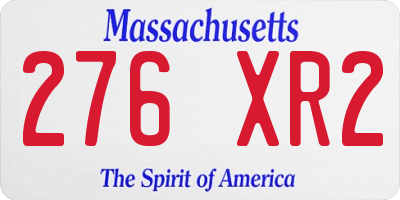 MA license plate 276XR2