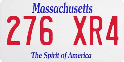 MA license plate 276XR4