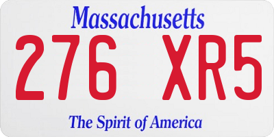 MA license plate 276XR5