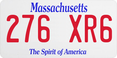 MA license plate 276XR6