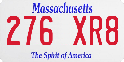 MA license plate 276XR8