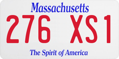 MA license plate 276XS1