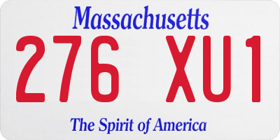 MA license plate 276XU1