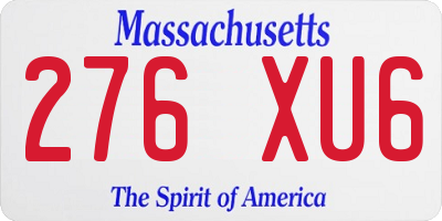 MA license plate 276XU6