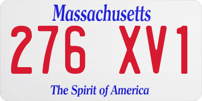 MA license plate 276XV1