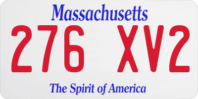 MA license plate 276XV2