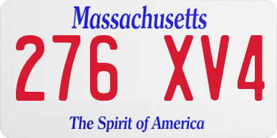 MA license plate 276XV4