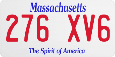 MA license plate 276XV6