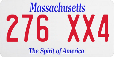 MA license plate 276XX4