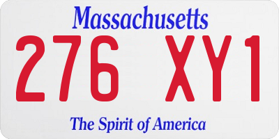 MA license plate 276XY1