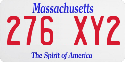 MA license plate 276XY2
