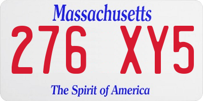 MA license plate 276XY5