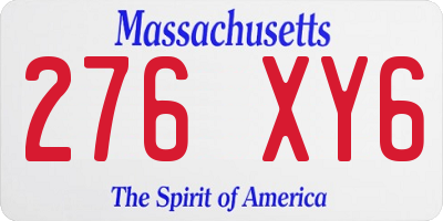 MA license plate 276XY6