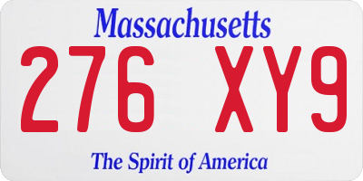 MA license plate 276XY9