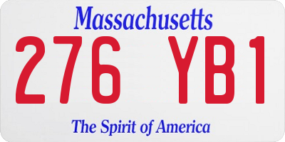 MA license plate 276YB1