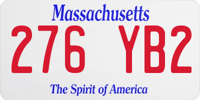 MA license plate 276YB2
