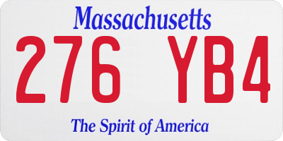 MA license plate 276YB4