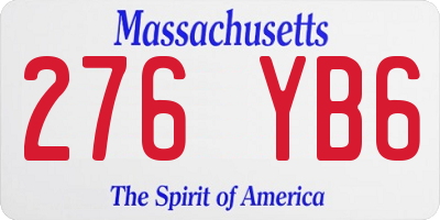 MA license plate 276YB6