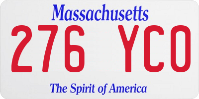MA license plate 276YC0