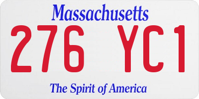MA license plate 276YC1