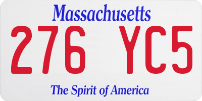 MA license plate 276YC5