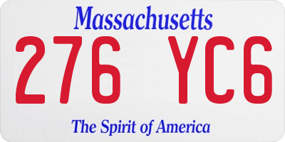 MA license plate 276YC6
