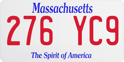MA license plate 276YC9