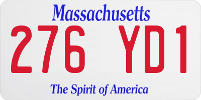 MA license plate 276YD1