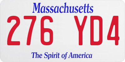 MA license plate 276YD4