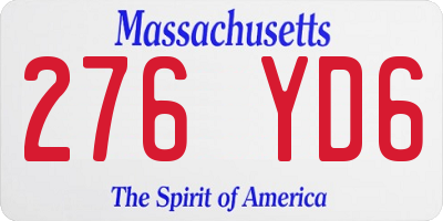 MA license plate 276YD6