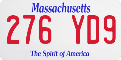 MA license plate 276YD9