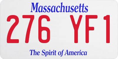 MA license plate 276YF1