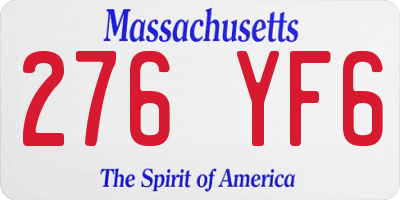 MA license plate 276YF6