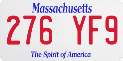 MA license plate 276YF9