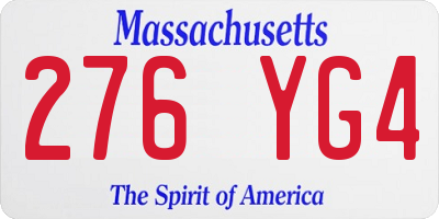 MA license plate 276YG4