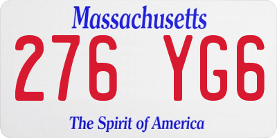 MA license plate 276YG6