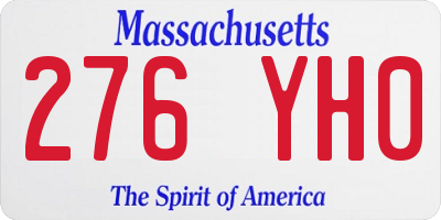 MA license plate 276YH0