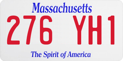 MA license plate 276YH1